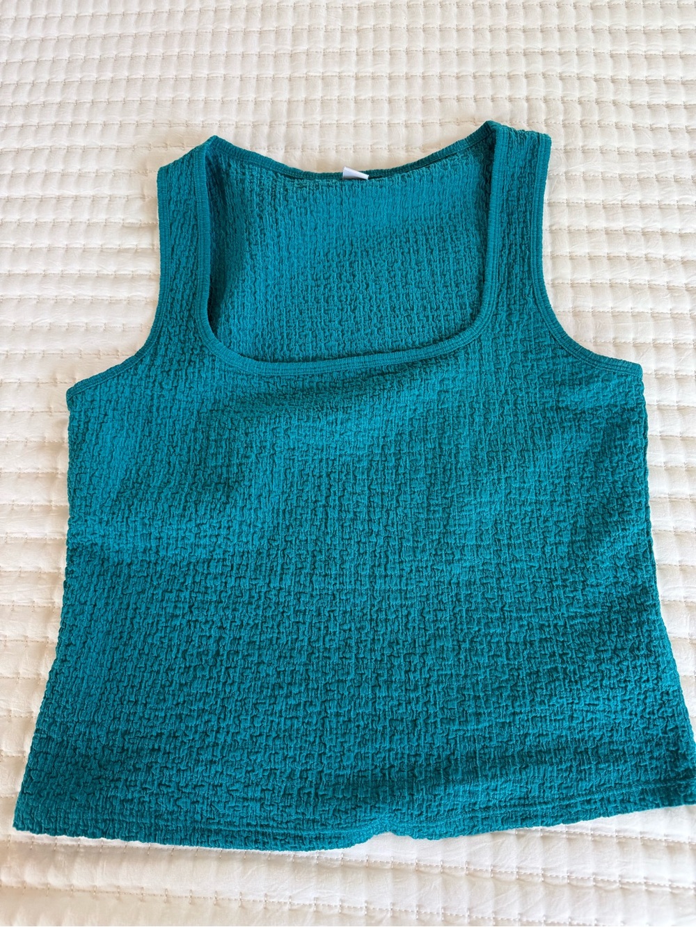 Old Navy Teal Textured Square-Neck Tank